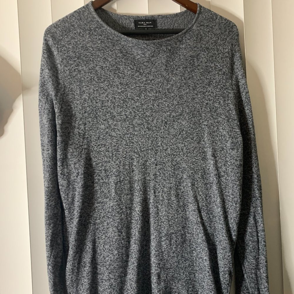 Zara Men's Euro: M Gray Longsleeve Shirt